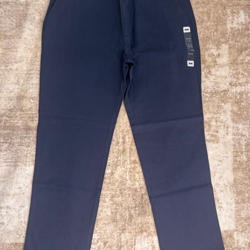 NWT Joseph Abboud Navy Blue Cotton Twill Chinos, 38x30 - Picture 2 of 4